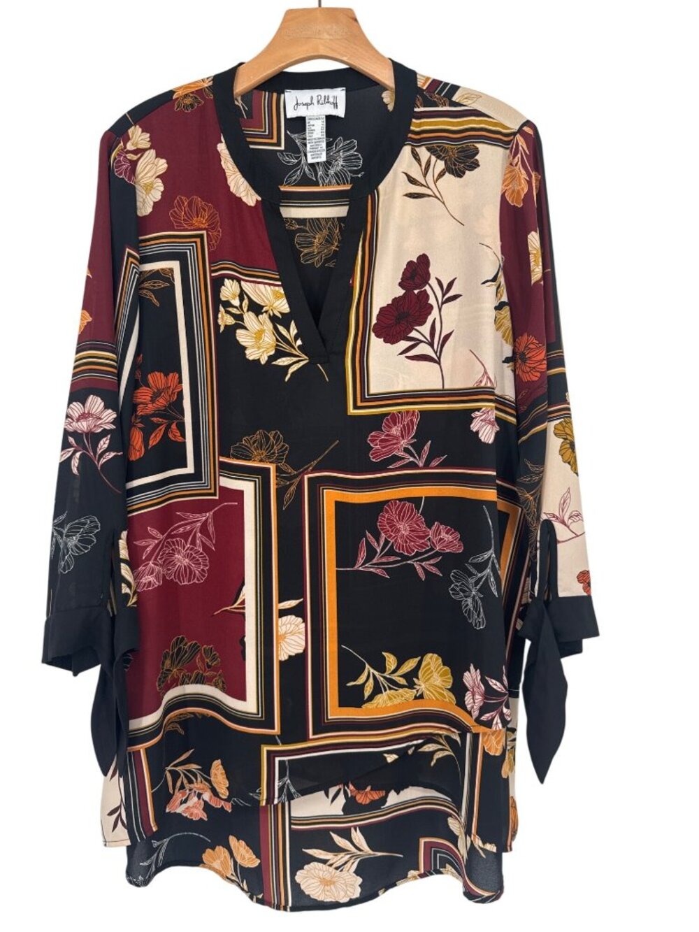 Joseph Ribkoff Floral Geometric Tunic Top  Multicolor Womens  size large